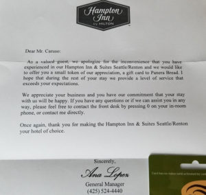 Hampton Inn Renton Wa Excellent Customer Service